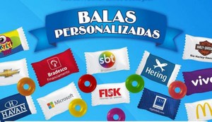 Balas personalizadas para loja